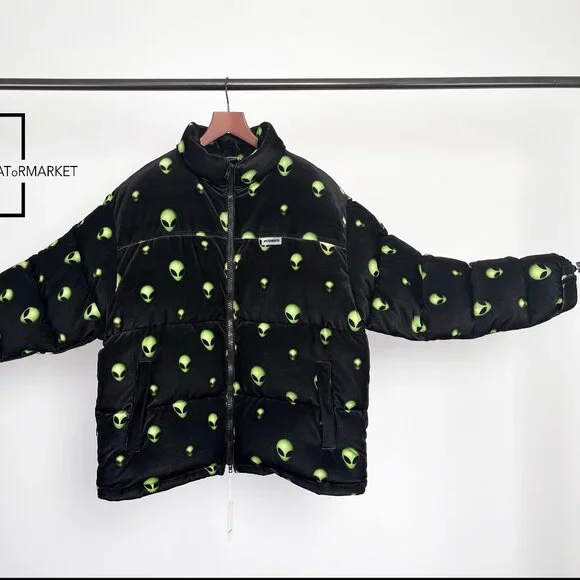 Vetements: RARE Space Alien Head Velvet Down Padded Puffer Jacket FW22 - Picture 4 of 16